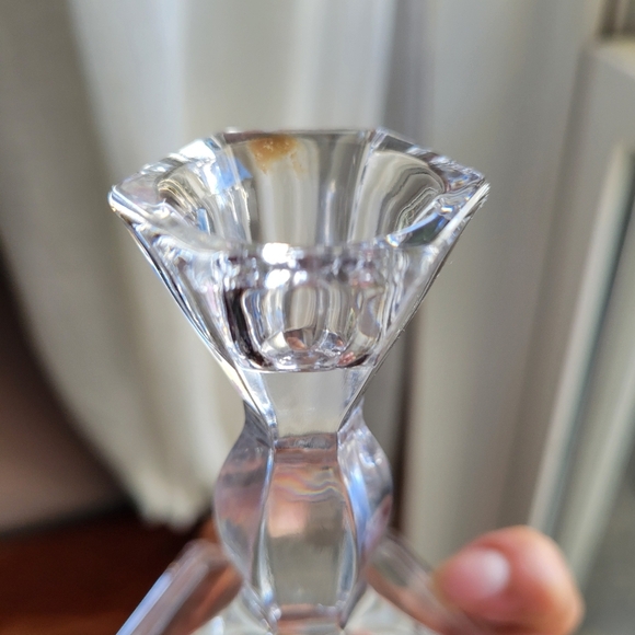 24% Full Lead Crystal Candlesticks Set of 2 USA Made Candle Holders Vintage 4" H - Picture 9 of 9